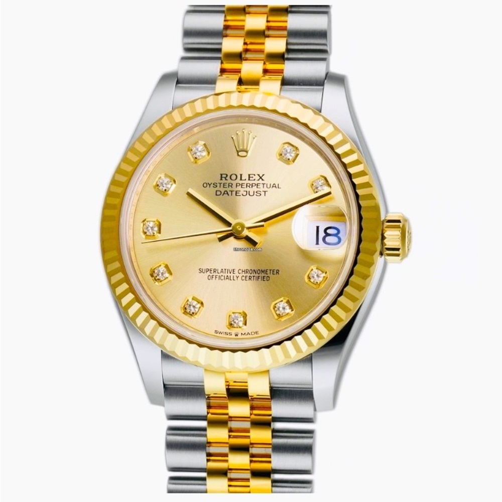 ROLEX WATCH STAINLESS STEEL GOLD DIAMONDS